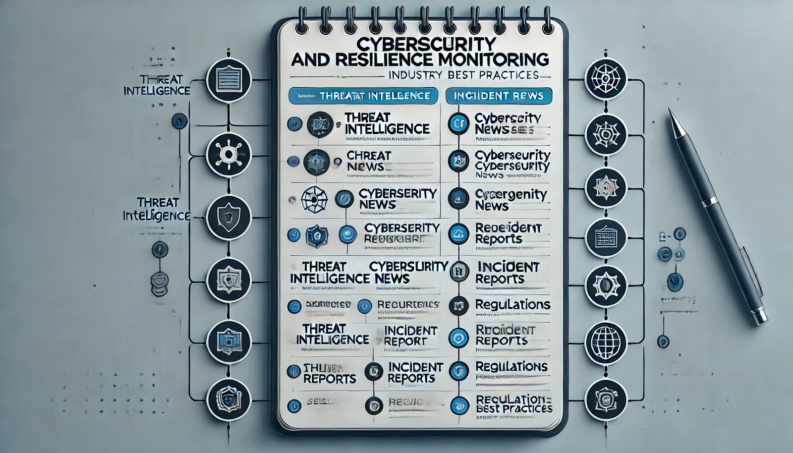 Un carnet listant les sources de veille en cybersécurité : renseignement sur la menace, actualités, rapports d&rsquo;incidents, réglementations.