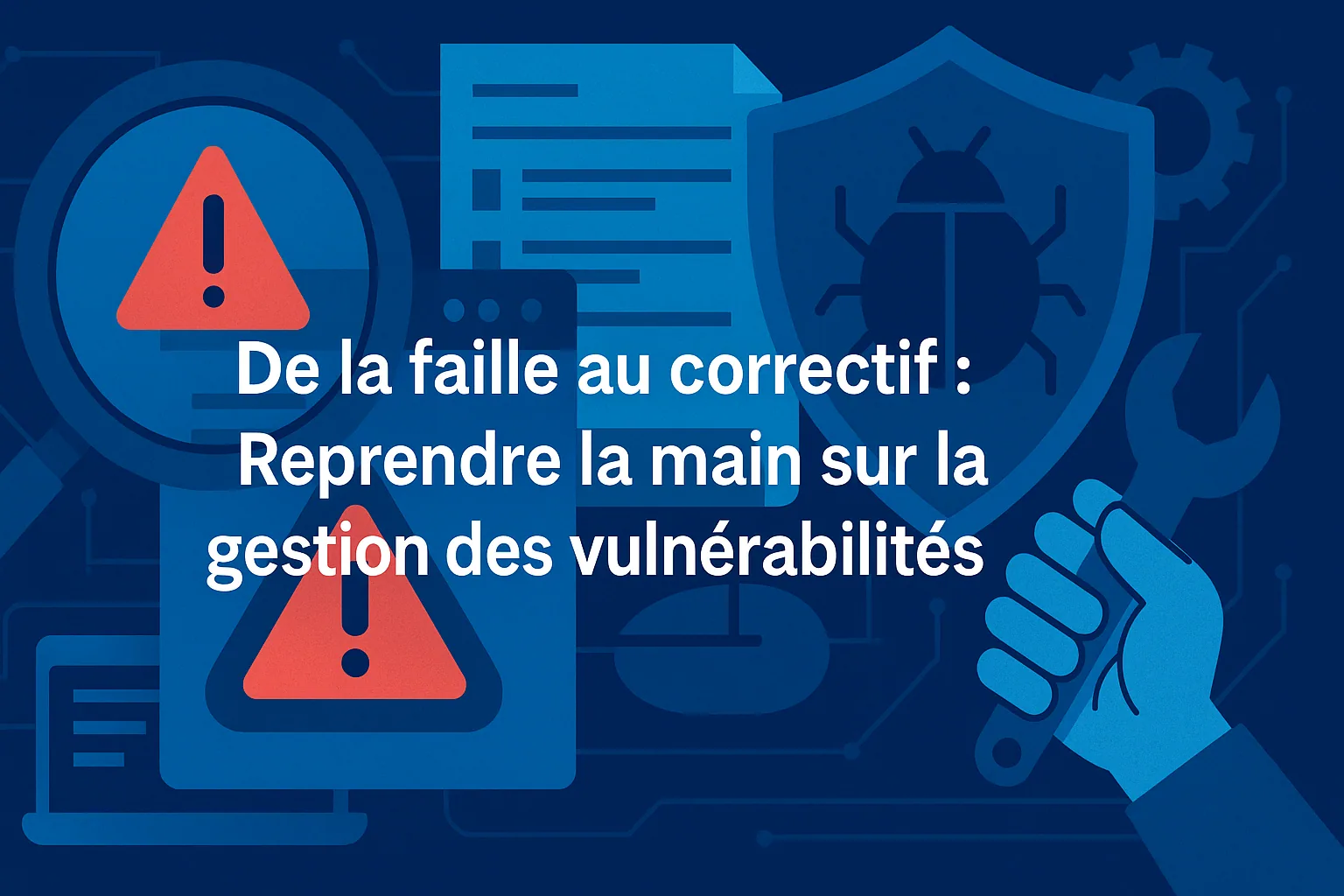 Visuel de titre « De la faille au correctif : reprendre la main sur la gestion des vulnérabilités ».