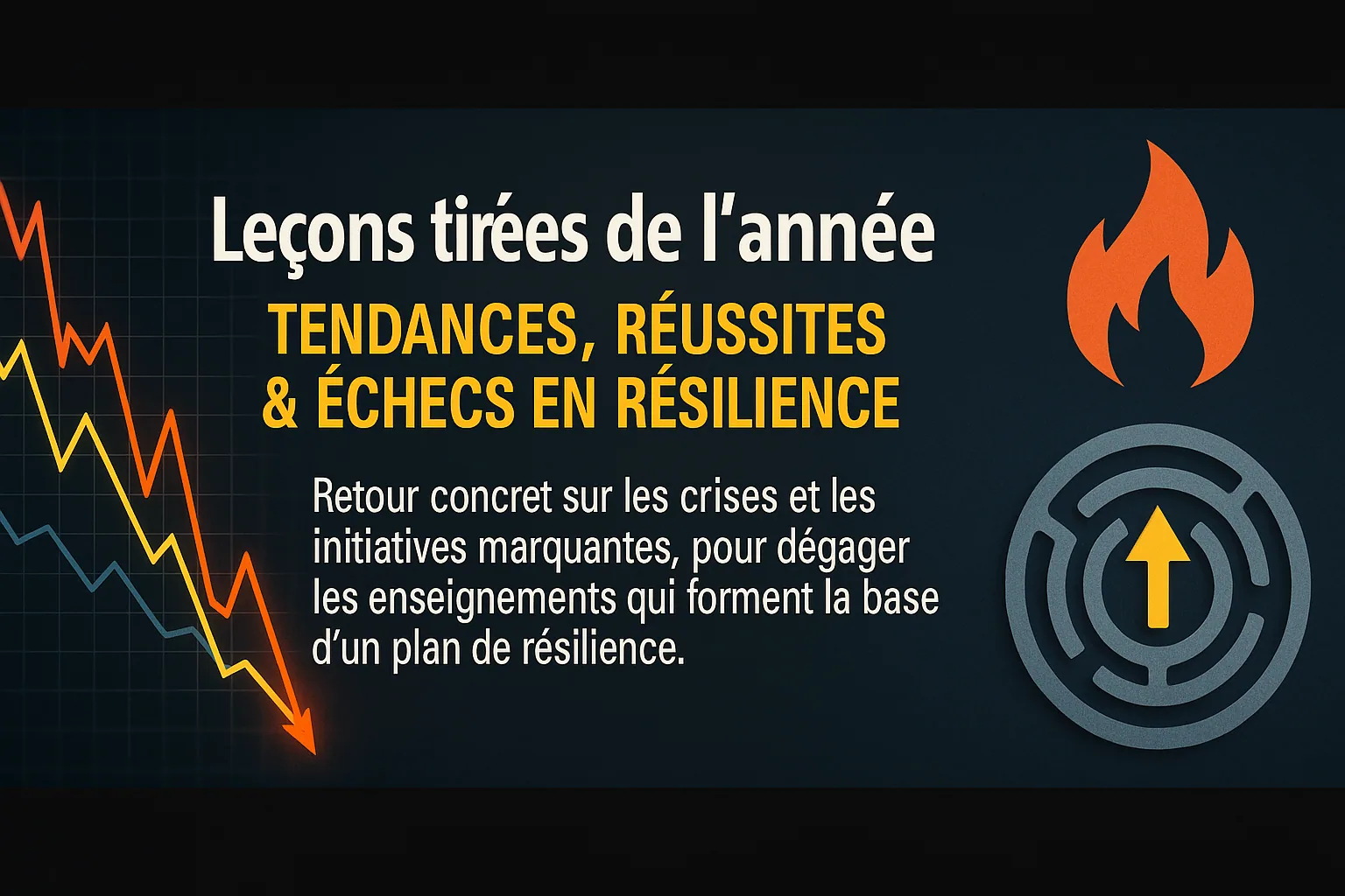 Visuel de titre « Leçons tirées de l&rsquo;année : tendances, réussites et échecs en résilience ».